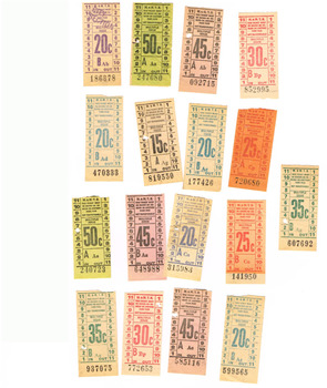 Set of MMTB Tram tickets
