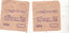 Set of two Almex tickets