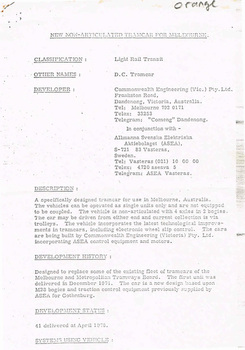 "New Non-Articulated Tramcar for Melbourne"