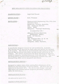 "New Non-Articulated Tramcar for Melbourne"
