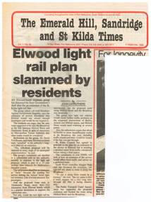 "Elwood light rail plan slammed by residents"
