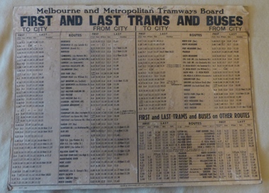 "First and Last Trams and Buses"