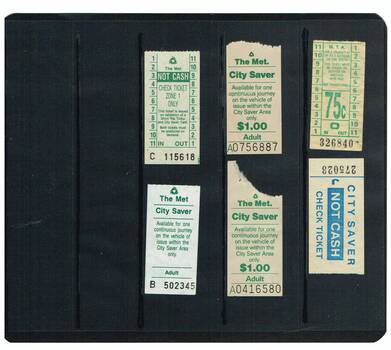 Set of six "The Met" paper tickets