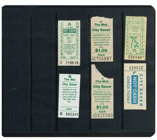 Set of six "The Met" paper tickets