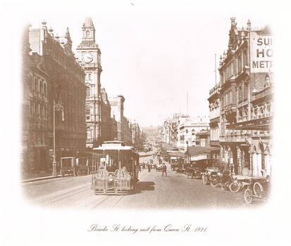 "Bourke St looking east from Queen St 1921"