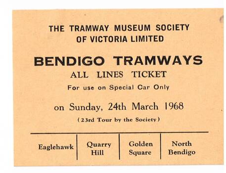 Tramway Museum Society's - Bendigo Tramways tour