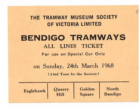 Tramway Museum Society's - Bendigo Tramways tour