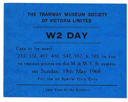 Tramway Museum Society of Victoria, W2 Day tour