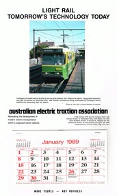 Ephemera - Calendar, Australian Electric Traction Association (AETA), 1988