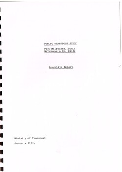 "Public Transport Study - Port Melbourne, South Melbourne and St Kilda - Executive Report"