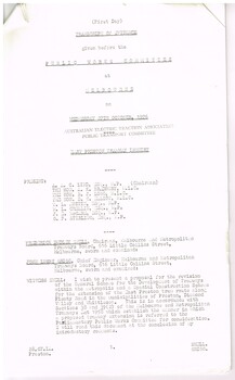 "Transcript of Evidence Public Works Committee - Melbourne - East Preston Tramway Enquiry"