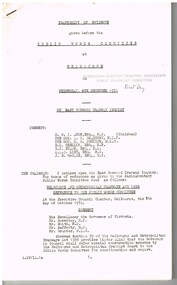 "Transcript of Evidence Public Works Committee - Melbourne - East Burwood Tramway Enquiry"
