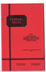 "Federal Rules of the Australian Tramway and Motor Omnibus Employees' Association"