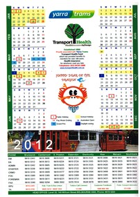 Ephemera - Calendar, Yarra Trams, 2011