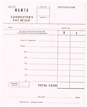"M&MTB Conductor's Pay in slip"