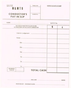 "M&MTB Conductor's Pay in slip"