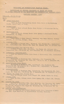 "Particulars of Streets Traversed by Trams and Buses on routes operated by the Melbourne and Metropolitan Tramways Board"