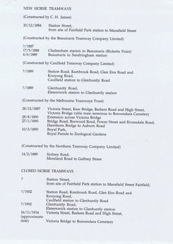 opening dates of tramways in the Melbourne district