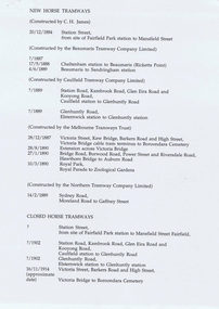 opening dates of tramways in the Melbourne district