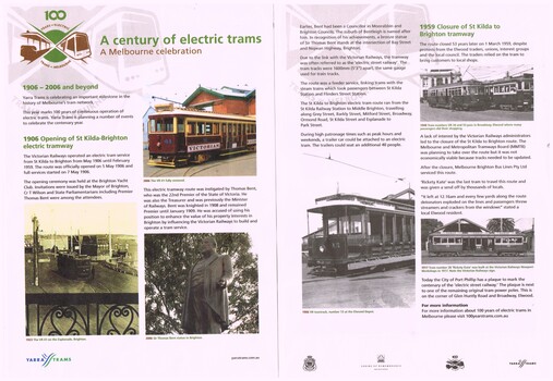 "A Century of electric trams - A Melbourne celebration"