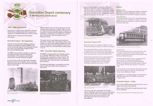"Essendon Depot centenary - A Melbourne celebration"