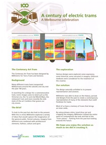 "A Centenary of electric trams - A Melbourne celebration"
