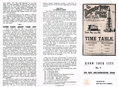 "Know your City No. 4 - The Box Hill - Doncaster Tram"