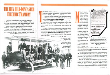 "The Box Hill - Doncaster Electric Tramway"