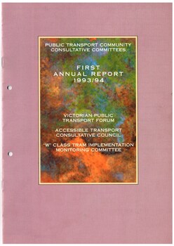 "Public Transport community consultative Committee - First Annual Report 1993/94", 1997 Annual Report"