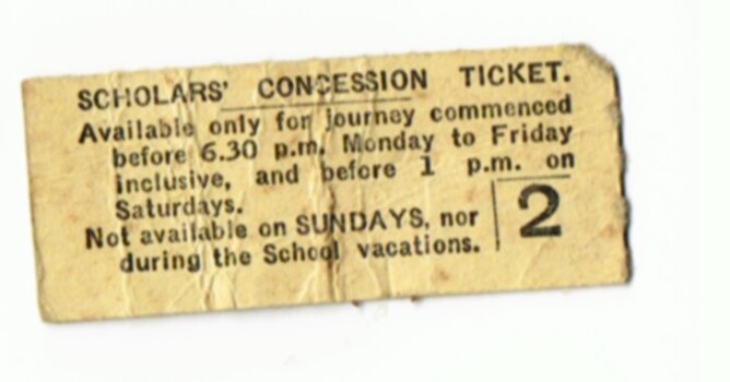 "Scholars' Concession Ticket"