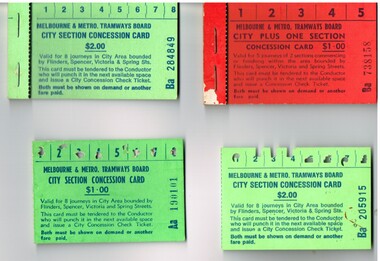 "City Section Concession" and "City Plus One Section Concession Card"