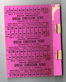 "Police Department Special Concession Ticket"