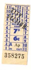 Dual currency Melbourne tram ticket