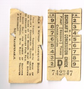 Scholar's Concession Check tickets,