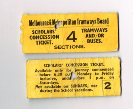 "Scholars' Concession Ticket"