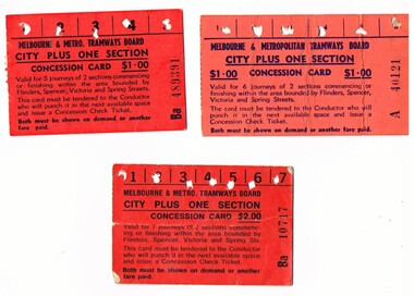 "City plus one Section concession card"