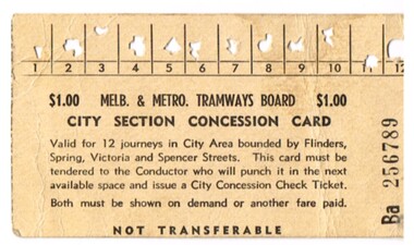 "City Section Concession Card"