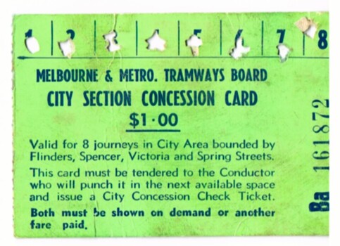 "City Section Concession Card"