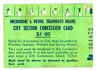 "City Section Concession Card"
