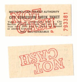 "City concession check ticket"