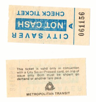 "City Saver Not Cash check ticket"