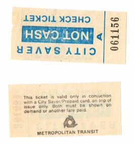 "City Saver Not Cash check ticket"