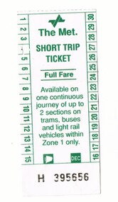 Short Trip ticket, full fare