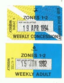 Set of two The Met, Zones 1 and 2 Weekly Adult tickets