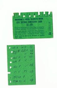 Set of three City Section Concession Cards,