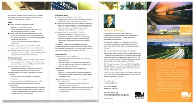 "Linking Melbourne Metropolitan Transport Plan Summary"