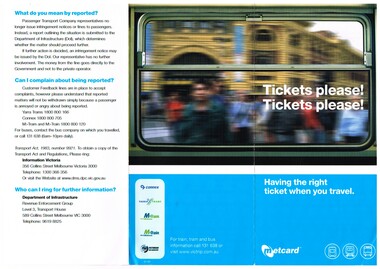 "Tickets please - have the right ticket when you travel"