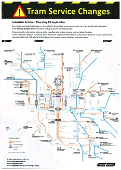 "Tram Service Changes - Industrial Action - Thursday 10 September"  (2015)