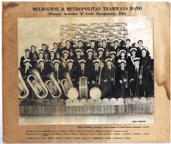 "Melbourne & Metropolitan Tramways Band (Winners, Australian 'B' Grade Championship, 1964)