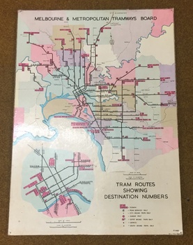 "Tram Routes showing destination numbers"